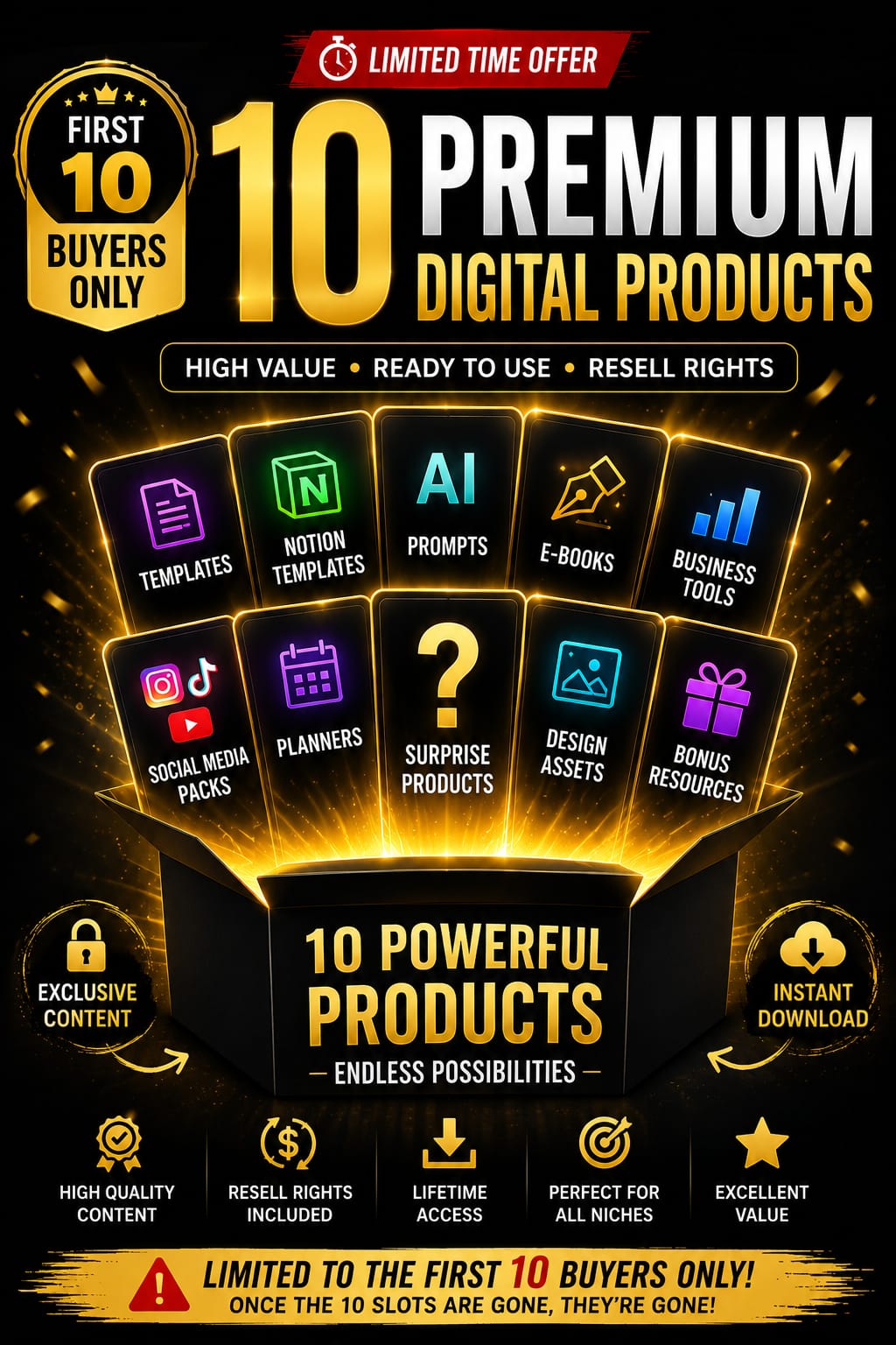 🔥 Exclusive Offer: 10 Premium Digital Products for the First 10 Buyers Only